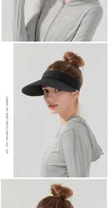 Detail of ice silk sun hat and UV protection jacket set for outdoor summer sports