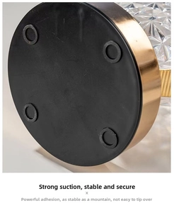 Close-up of the anti-slip suction base with golden metal trim for starry night lamp
