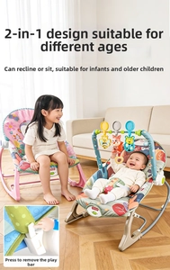 Close-up of a 2-in-1 multifunctional baby rocker with adjustable metal frame and toy bar