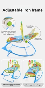 Adjustable multi-position baby bouncer frame detail showing stable metal support base