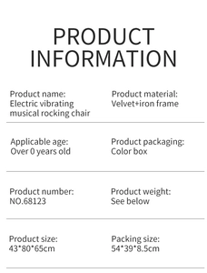 Detailed specifications of electric vibrating musical rocking chair for newborn infants