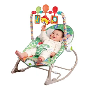 Multifunctional baby rocking chair with music vibration and toy bar for newborns