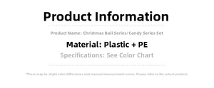 Especificaciones de materiales para bolas de Navidad champán en plástico y PE decorativas