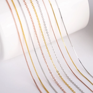 Selection of S925 sterling silver chains in gold, silver and rose gold finishes