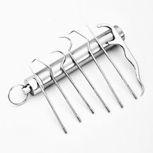 Set de 7 cure-dents portables en acier inoxydable avec un étui de rangement cylindrique