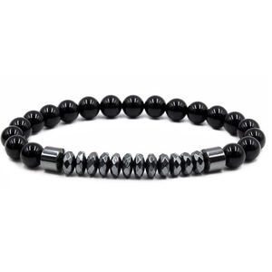 Beaded Bracelet Hematite Lava Rock Tiger Eye Stone Yoga Jewelry Minimalist For Men Unisex