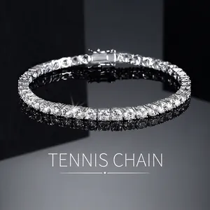Classic silver-tone tennis bracelet with shimmering round-cut cubic zirconia crystals