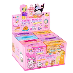 Cartoon DIY sticker kit gift box with 8 blind boxes and pink display base