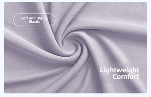 Macro shot of high-elastic lilac knit fabric showing premium texture and lightweight weave