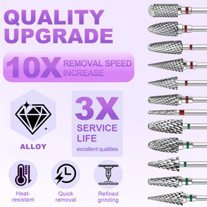 Professional Nail Drill Bits Alloy Tungsten Steel Gel Polish Remover Dead Skin Cleaner Universal Size Tools Manicure Salon