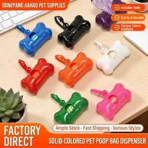 Pet Poop Bag Dispenser Bone Shape PP Plastic Waste Bag Holder With Portable Hook For Dog Cleaning Outdoor Accessories