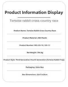 Detailed specifications of the Rabbit Cross Country tabletop game made of ABS plastic