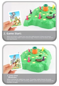 Detailed guide of Rabbit Trap board game showing setup and movement rules on green base