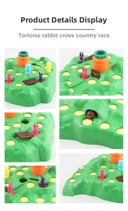 Detailed close-up of rabbit trap board game pieces, plastic hill, and trap mechanisms