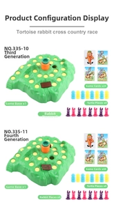 Detailed view of Rabbit Trap board game sets with cards and colorful turtle pawns