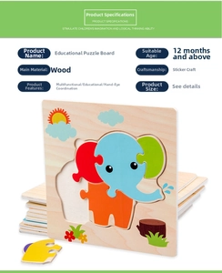 Detail of wooden elephant puzzle showing material quality and smooth pieces for toddlers