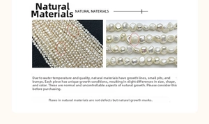 Macro shot of natural baroque pearls showing unique growth textures and creamy white luster