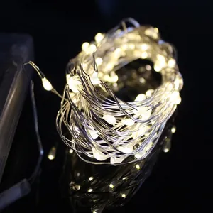 Solar warm white LED copper wire fairy lights for outdoor waterproof garden decoration