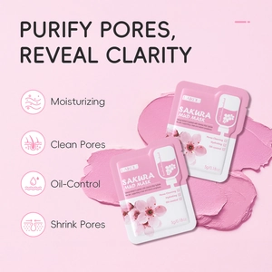 LAIKOU Cherry Blossom Mud Mask 5g portable sachet for deep pore cleansing and hydration