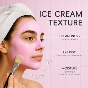 LAIKOU Sakura mud mask with ice cream texture for deep cleansing and hydrating face care