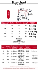 Size chart for pet Halloween knit sweater with neck, chest and length measurement guide