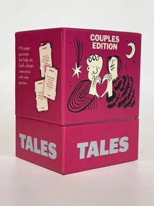 Deep pink TALES Couples Edition social card game box with 150 unique conversation starters