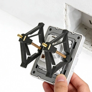 Adjustable 86-type switch socket box repair tool with steel screws and black supports