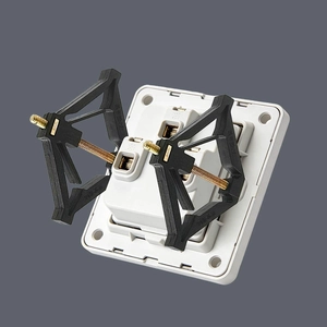 Standard Type 86 wall socket box repair tool with adjustable metal screws and plastic supports