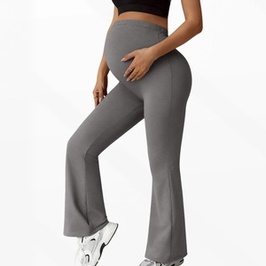 Pantaloni da yoga svasati premaman a vita alta in grigio scuro con supporto addominale