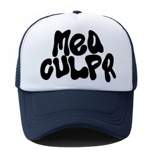 Casquette trucker Mea Culpa bleue et blanche avec filet respirant et style street vintage