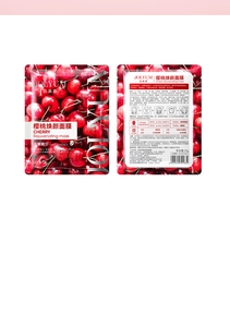 Front and back detail of JOLYUM Cherry Face Mask packaging showing 25g product ingredients