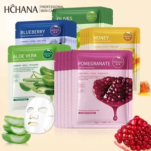 Facial Sheet Mask Hydrating Moisturizing Plant Extracts Aloe Vera Honey Blueberry Nourishing Beauty Care Smoothing