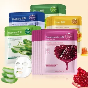Facial Sheet Mask Hydrating Moisturizing Plant Extracts Aloe Vera Honey Blueberry Nourishing Beauty Care Smoothing