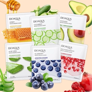 Assorted BIOAQUA fruit and plant extract moisturizing sheet mask set with natural ingredients