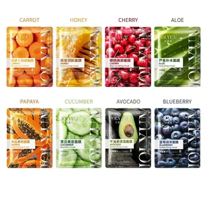 Jolyum 8-pack assorted fruit plant facial masks featuring aloe and honey for hydration