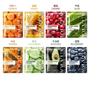 Jolyum 8-pack assorted fruit plant facial masks featuring aloe and honey for hydration