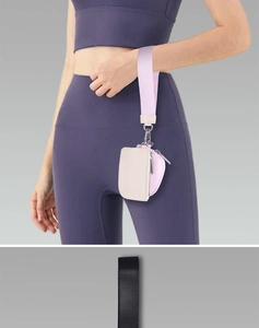 Wristlet mini nylon wallet for fitness showing pink and black color options with wrist strap