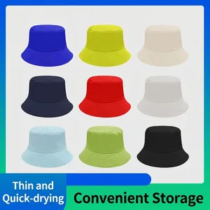 Nylon Bucket Hat Quick Dry Waterproof Sun Protection Breathable Foldable Adjustable Outdoor Casual Summer Plain