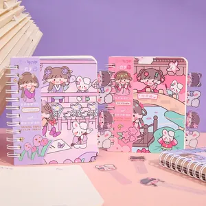 Cute spiral notebook with original ancient style illustrations and index page