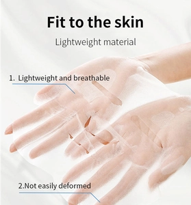 Close-up of ultra-thin, breathable facial mask showing high transparency and fit on hand