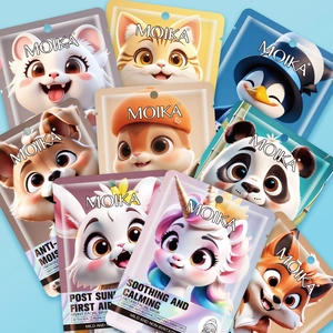 Moika Cartoon Animal Sheet Mask Set for moisturizing, soothing and skin repairing
