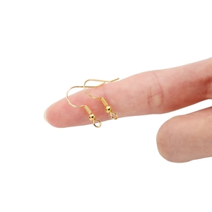 925 silver plated gold ear hooks with spring beads for DIY jewelry making findings