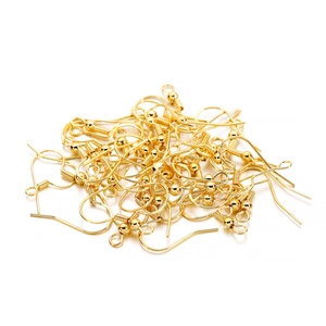 Close-up of S925 sterling silver earring hooks with decorative beads for DIY jewelry making