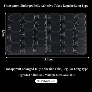 Autocollants de Colle à Ongles en Gelée Double Face Imperméables pour Ongles à Presser Onglets Adhésifs Forts Transparents pour Femmes Manucure DIY