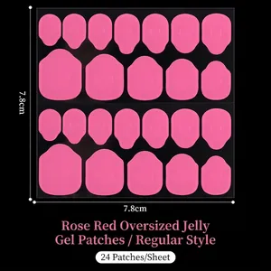 Autocollants adhésifs puissants et étanches rose rouge pour faux ongles press-on