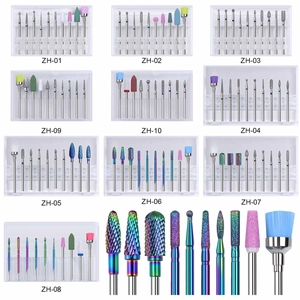 Professional Nail Drill Bits Set Tungsten Steel Diamond Ceramic Alloy Manicure Polishing Dead Skin Removal Tool