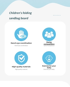 Detail illustration of kids foldable bean bag toss game showing hand-eye coordination features