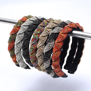 Sparkling Rhinestone Headband Twisted Braided Hair Band Vintage Elegant Fashion Accessory For Party Prom Wedding Women