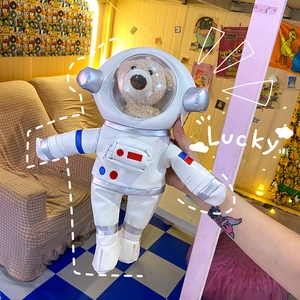 Astronaut Teddy Bear Shoulder Bag Plush PU Leather Creative Crossbody Handbag For Kids Girls Cute Novelty Space Theme