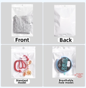 Detail of translucent zip lock bags showing air hole feature and versatile storage use